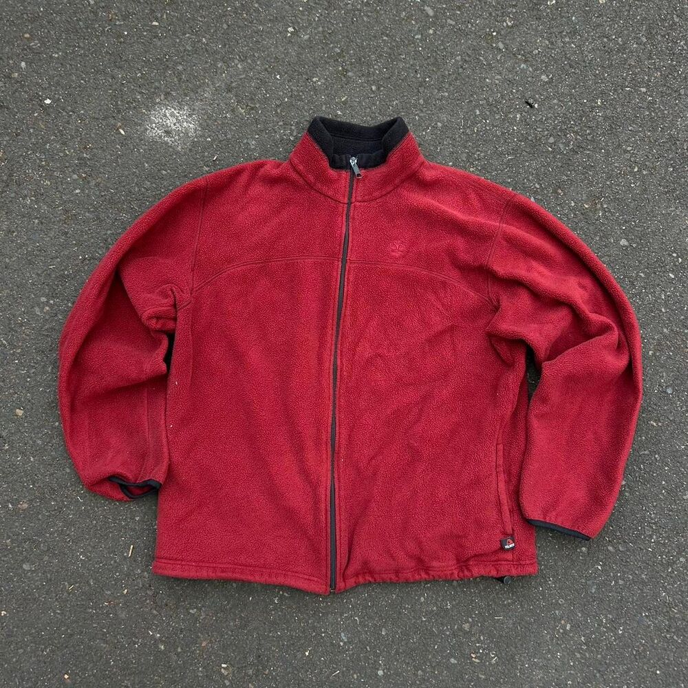 Timberland Men's Red and Burgundy Jacket